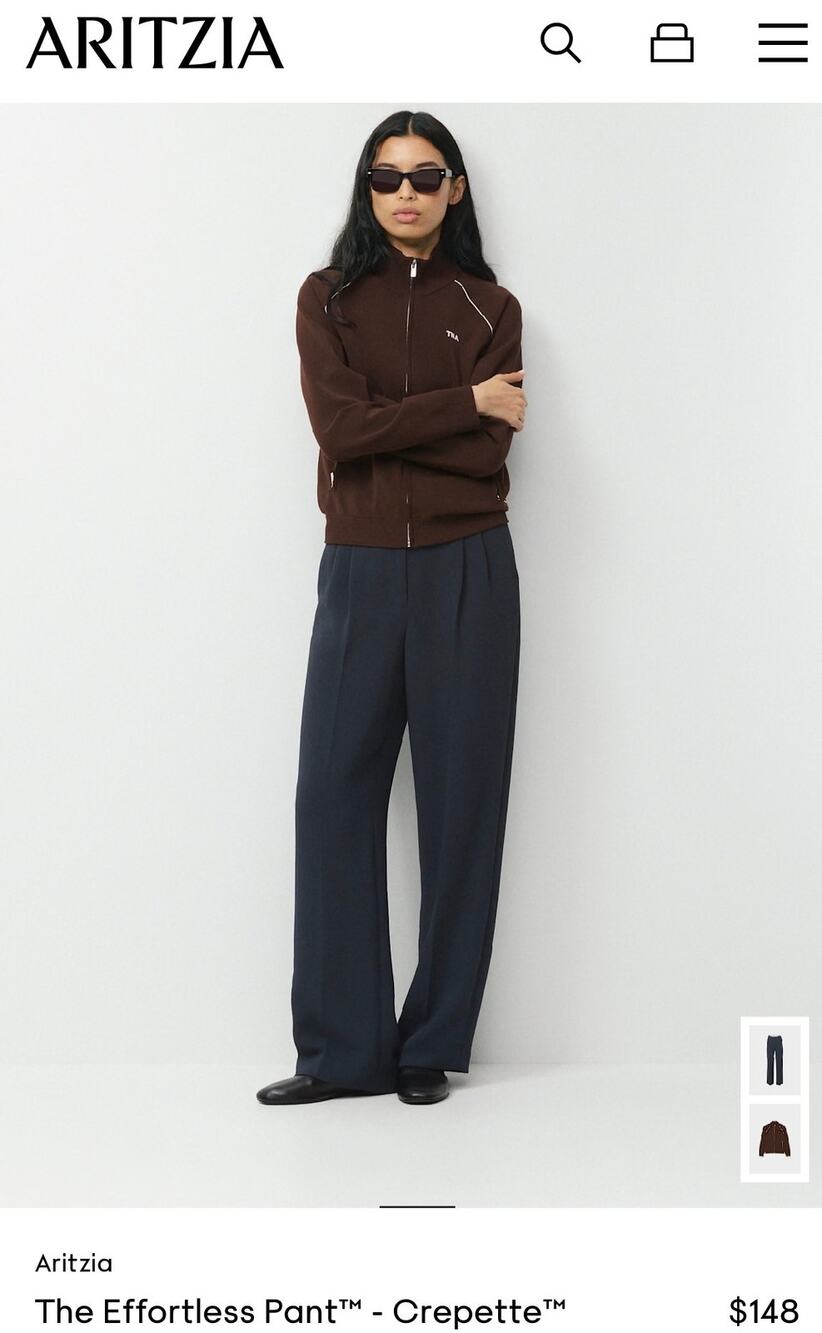 Aritzia Wilfred Effortless Pant Black Size 4 NWT